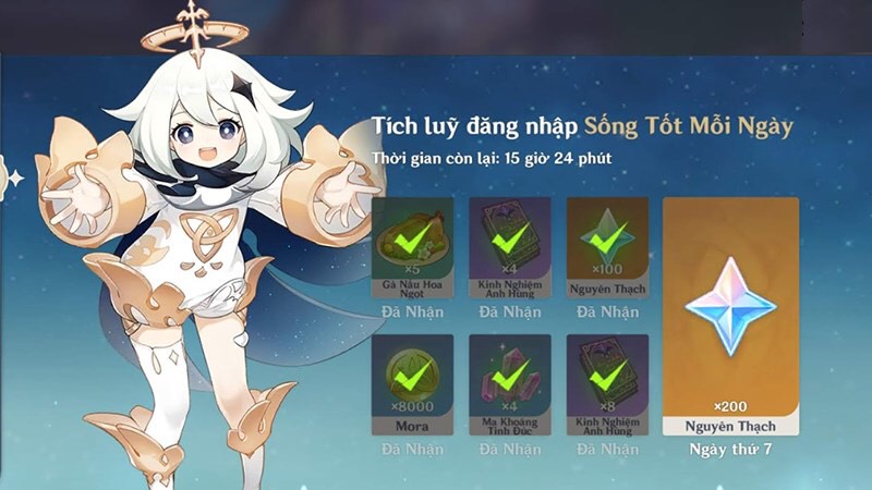 đăng nhập Genshin mỗi ngày