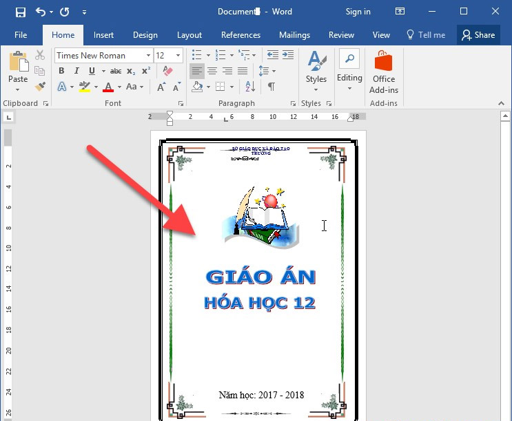 cách làm khung bìa word 11