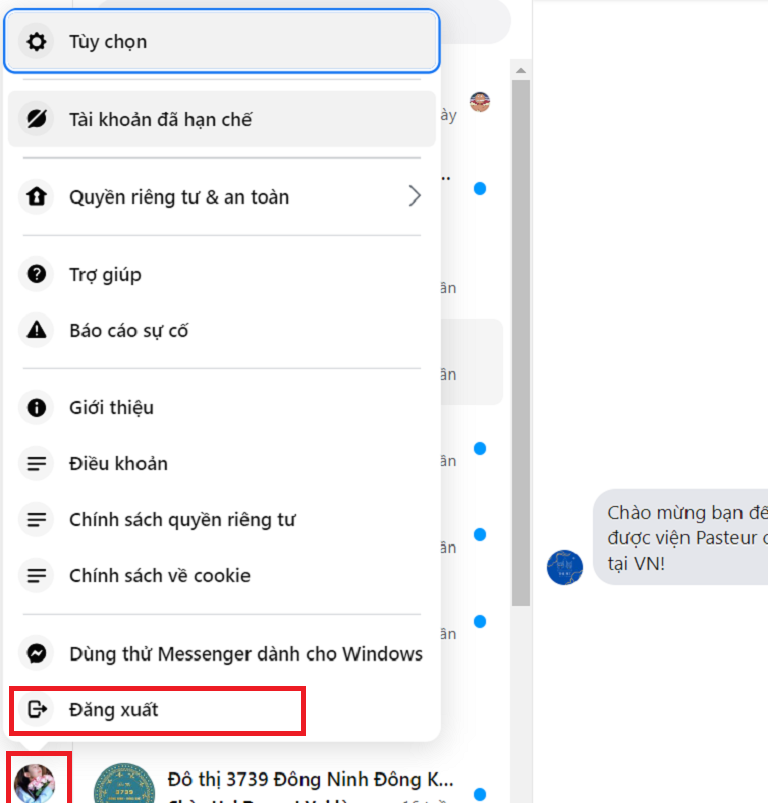 lỗi không gỡ được tài khoản messenger