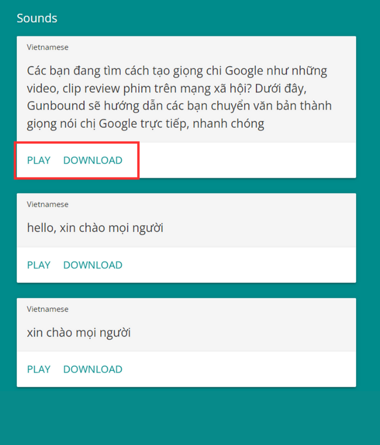 tạo giọng chị google